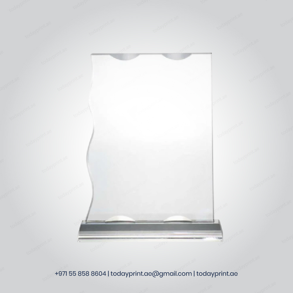 Rectangle Crystal Awards with Glass Base & Box-100 Rectangle Crystal