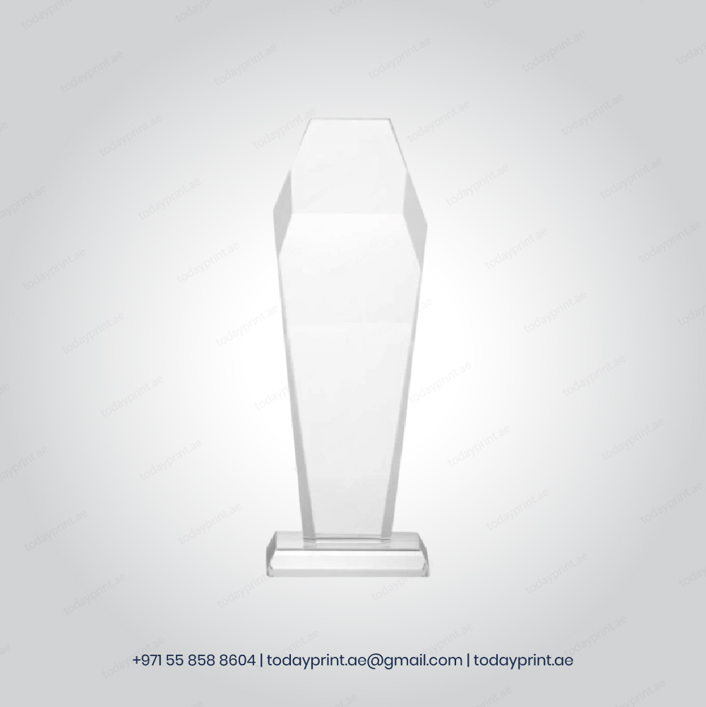 Hexagon Shaped Crystal Awards with Glass Base & Box-100 Crystal Awards