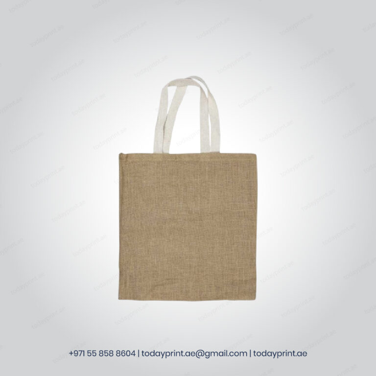 Jute Bags with White Handle-100