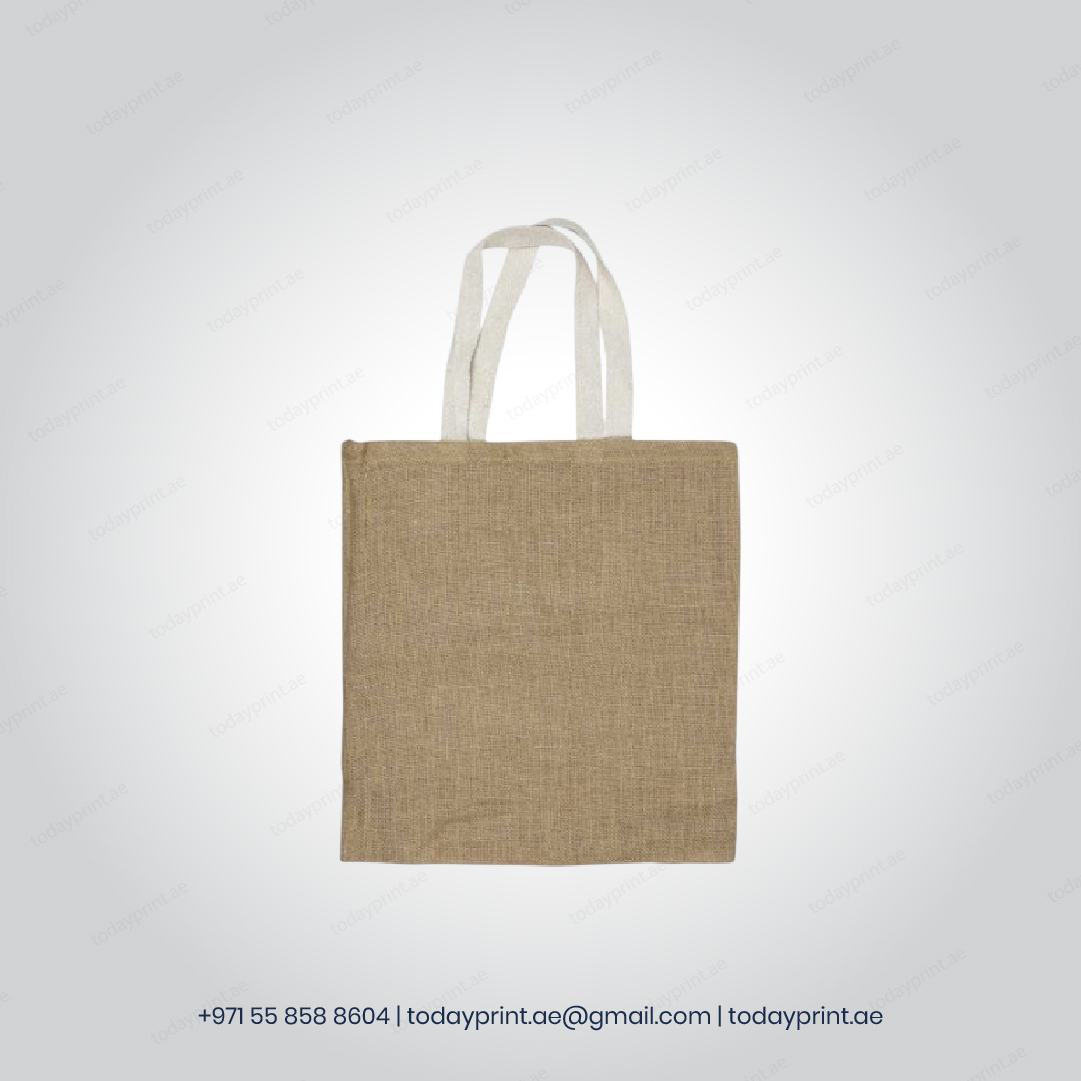 Jute Bags with White Handle-100 Jute Bags with White Handle-100