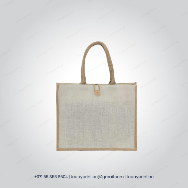 Jute Shopping Bags with Button-100