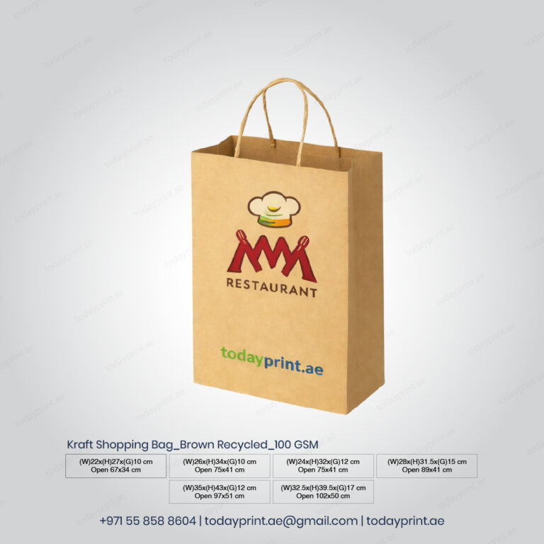 Kraft Shopping Bag_Brown Recycled_100 GSM-100