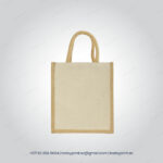 Laminated Cotton Bags with Natural Jute Gusset 10 Oz-100