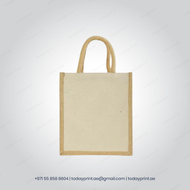 Laminated Cotton Bags with Natural Jute Gusset 10 Oz-100