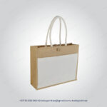MONCLOVA - Jute Bag with Canvas Pocket - Natural-100