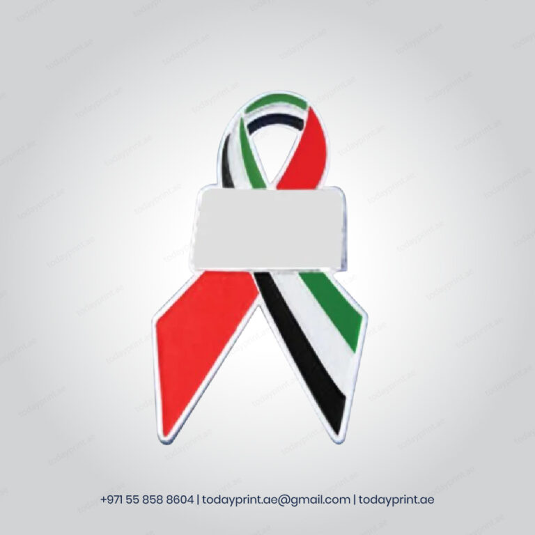 UAE Flag Ribbon Metal Badges