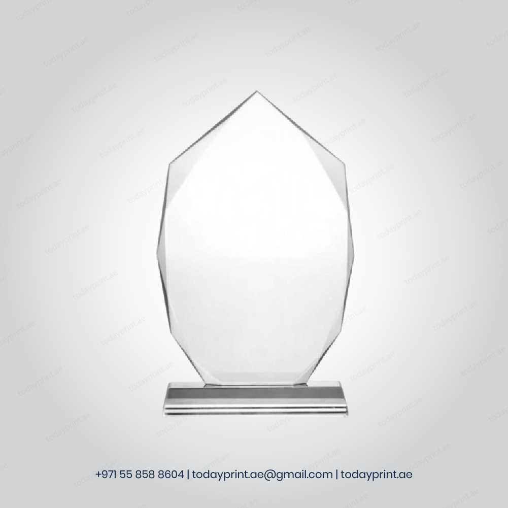 Wide Flame Crystal Awards with Glass Base & Box-100 Crystal Awards