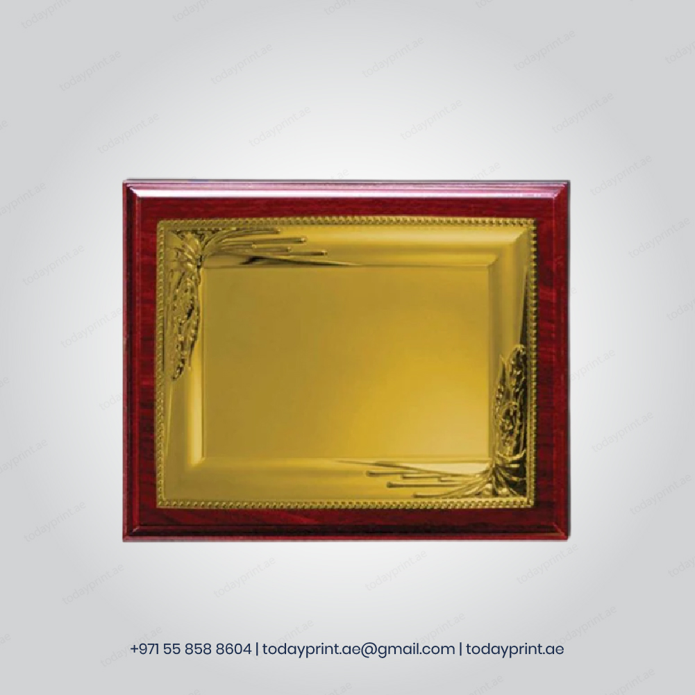Wooden Plaques with Gold Spanish Plate-100 wooden plaques